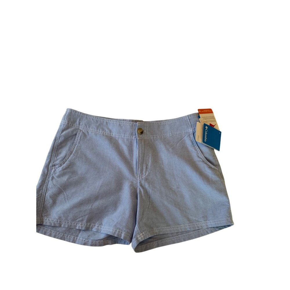 Columbia Womens Blue Casual Shorts Size 10 Cotton Blend Lightweight With Pockets